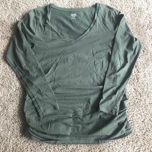 long sleeve maternity shirt - army green